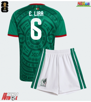 México Erik Lira #6 Primera Equipación Niños Mundial 2026 Manga Corta (+ Pantalones cortos)